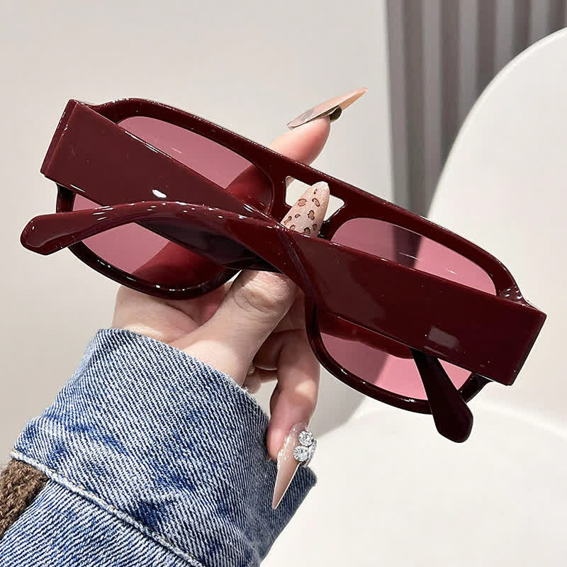 Spykay™ SG61016 Square Frame Double Bridges Classic Thick Sunglasses - image 2