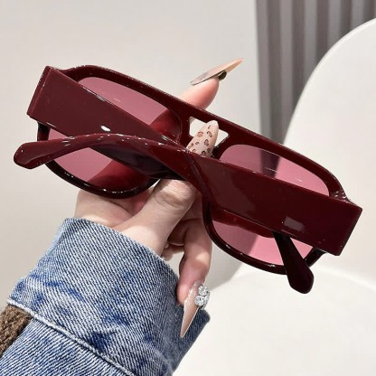 Spykay™ SG61016 Square Frame Double Bridges Classic Thick Sunglasses - image 2