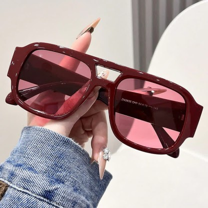 Spykay™ SG61016 Square Frame Double Bridges Classic Thick Sunglasses - image 1