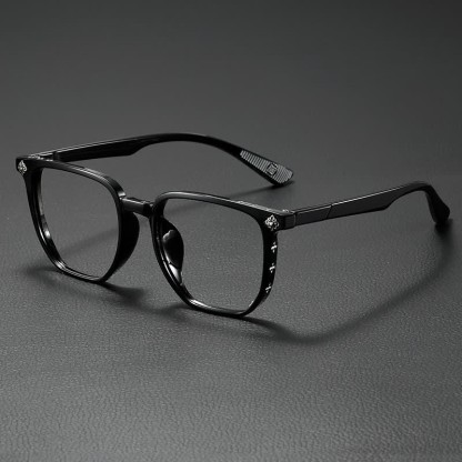 Spykay™ EG26911 Retro Classic Square Frame Anti-blue Light Chrome Hearts Glasses - Glossy Black - image 2