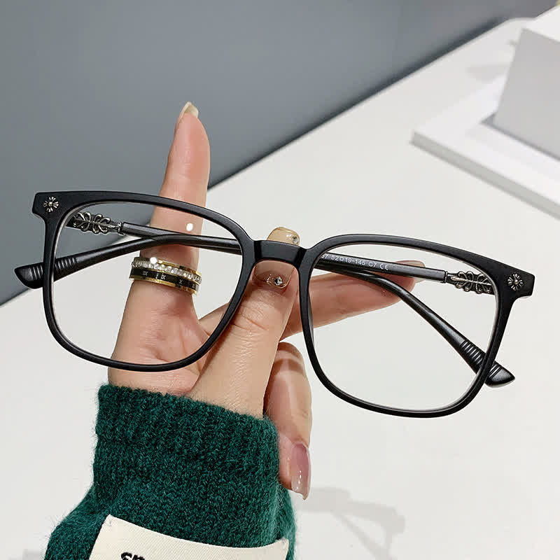 Spykay™ EG26912 Retro Classic Square Frame Anti-blue Light Glasses - Matte Black - image 3