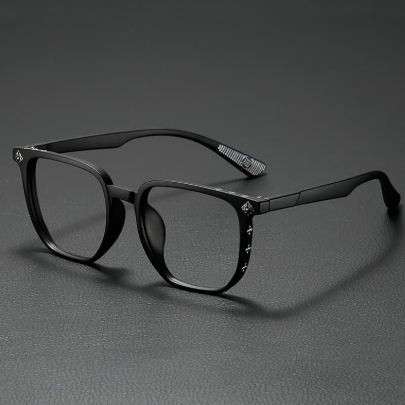 Spykay™ EG26911 Retro Classic Square Frame Anti-blue Light Chrome Hearts Glasses - Matte Black - image 1