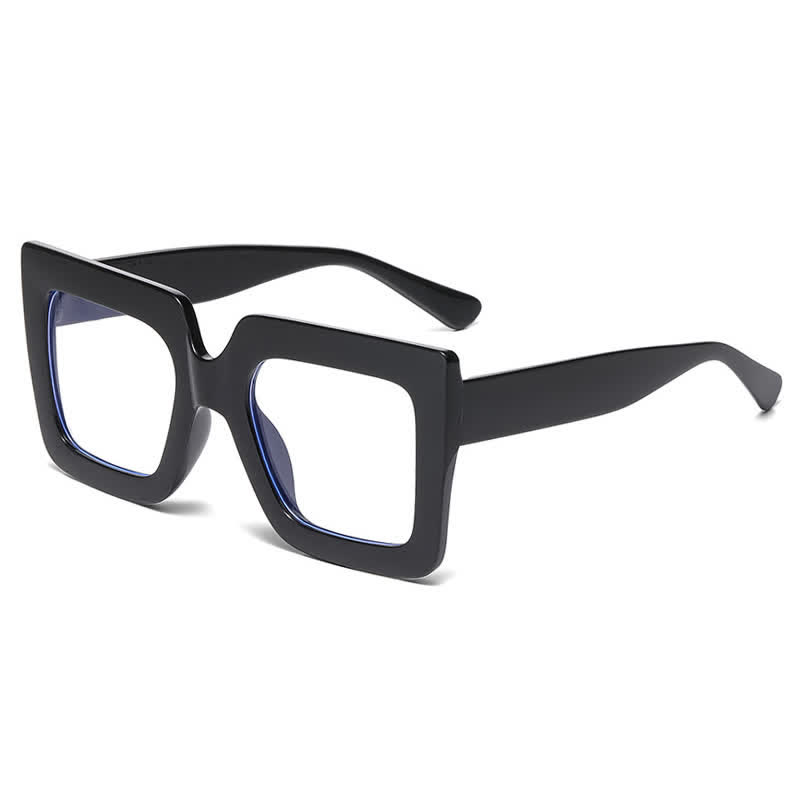 Spykay™ EG26913 Oversized Square Frame Fashion Anti-blue Light Thick Glasses - Black - image 7