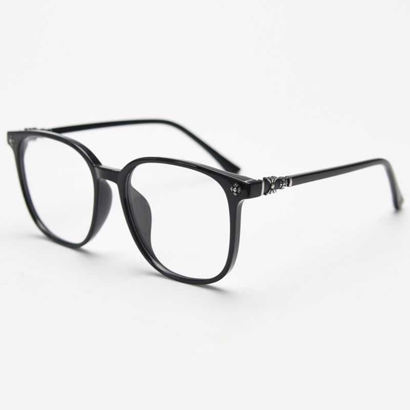 Spykay™ EG26915 Unsiex Classic Square Large Frame Fashion Anti-blue Light Chrome Hearts Glasses - Glossy Black - image 1