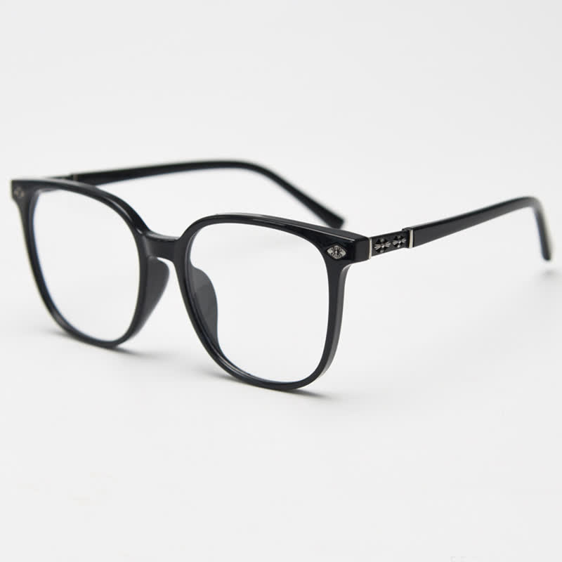 Spykay™ EG26916 Unsiex Retro Square Large Frame Fashion Anti-blue Light Glasses - Glossy Black - image 1