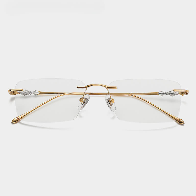 Spykay™ EG26918 Unsiex Retro Rectangle Titanium Frame Anti-blue Light Rimless Glasses - image 2