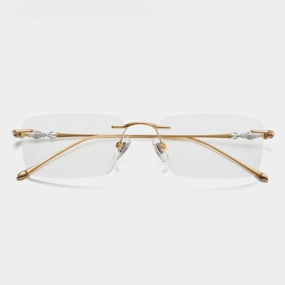 Spykay™ EG26918 Unsiex Retro Rectangle Titanium Frame Anti-blue Light Rimless Glasses - image 2