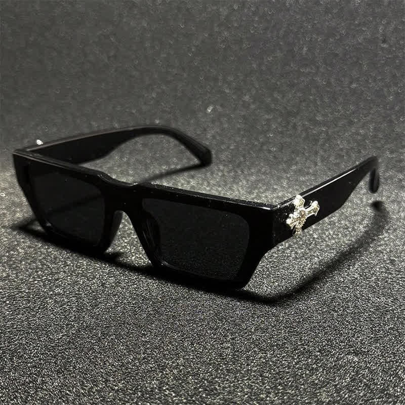 Spykay™ SG61019 Unsiex Rhinestone Cross Decor Square Frame Sunglasses - image 1