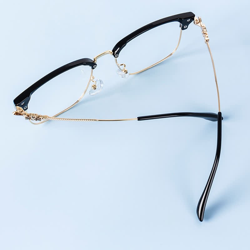 Spykay™ EG26924 Retro Gothic Cross Unisex Square Frame Anti-blue Light Browline Glasses - image 16