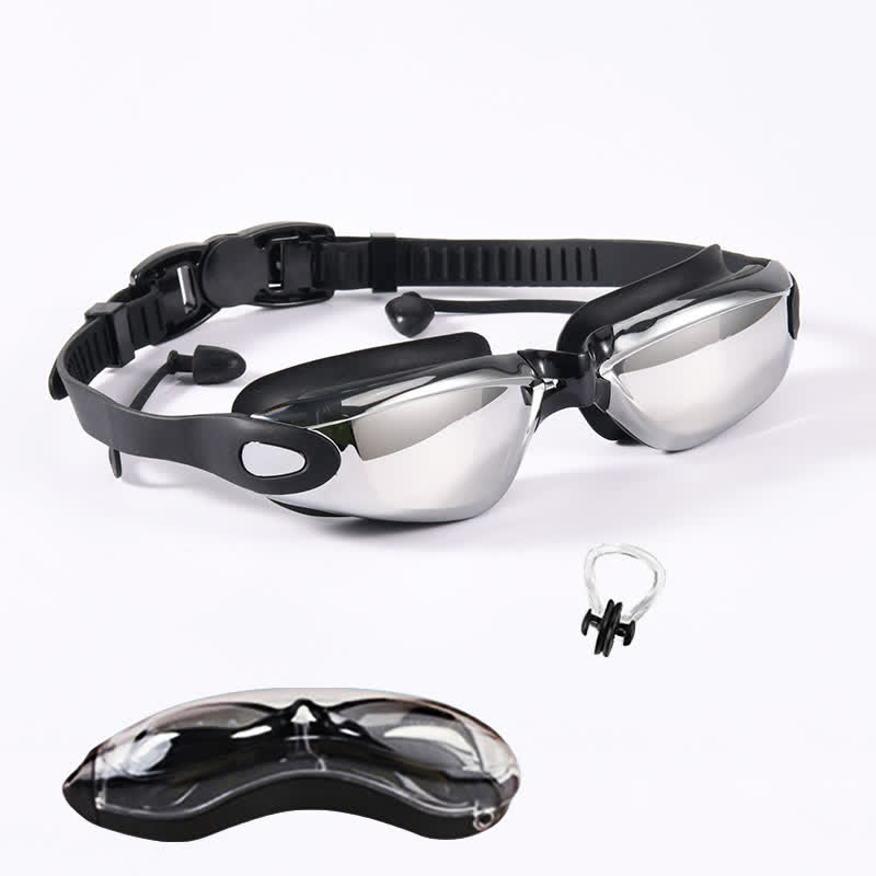 Spykay™ SG61021 Swimming Goggles No Leaking Full Protection Adult Men Women Youth with Earplugs,Nose clip and Case  - B-Black/Silver - image 12