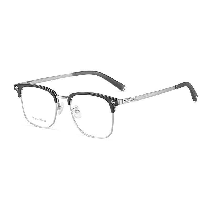 Spykay™ EG26925 Gothic Cross Unisex Square Frame Anti-blue Light Retro Browline Glasses - Black/Grey - image 3
