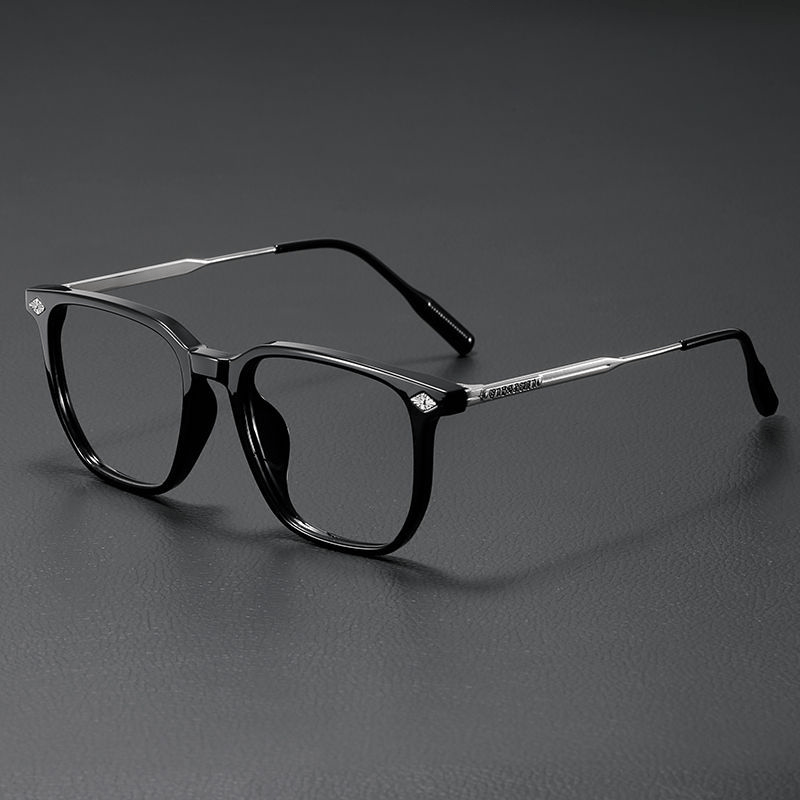 Spykay™ EG26926 Gothic Cross Unisex Square Frame Anti-blue Light Retro Glasses - Black/Silver - image 1