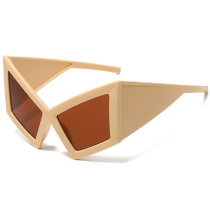 Spykay™ SG61026 Oversized Trendy Y2K Futuristic Cat-Eye Sunglasses - Beige - image 8