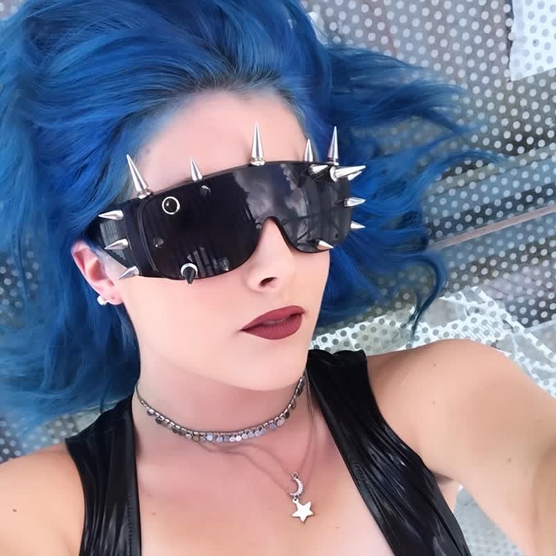 Spykay™ SG60834 Rivet Decor Y2K Cyberpunk Hipster Sunglasses - image 10