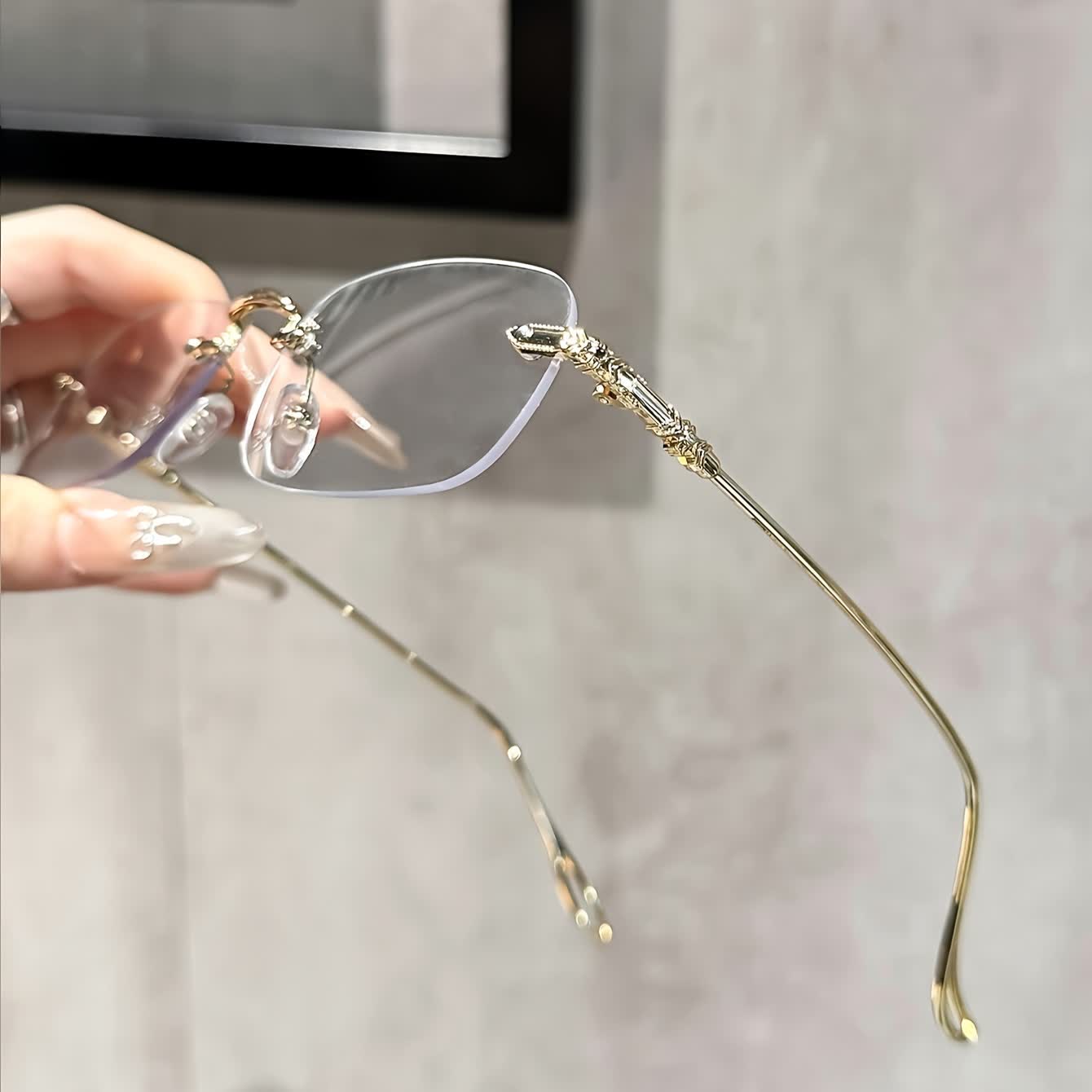 Spykay™ EG26748 Unisex Rimless Metal Frame Simple Anti-blue Light Glasses - image 2