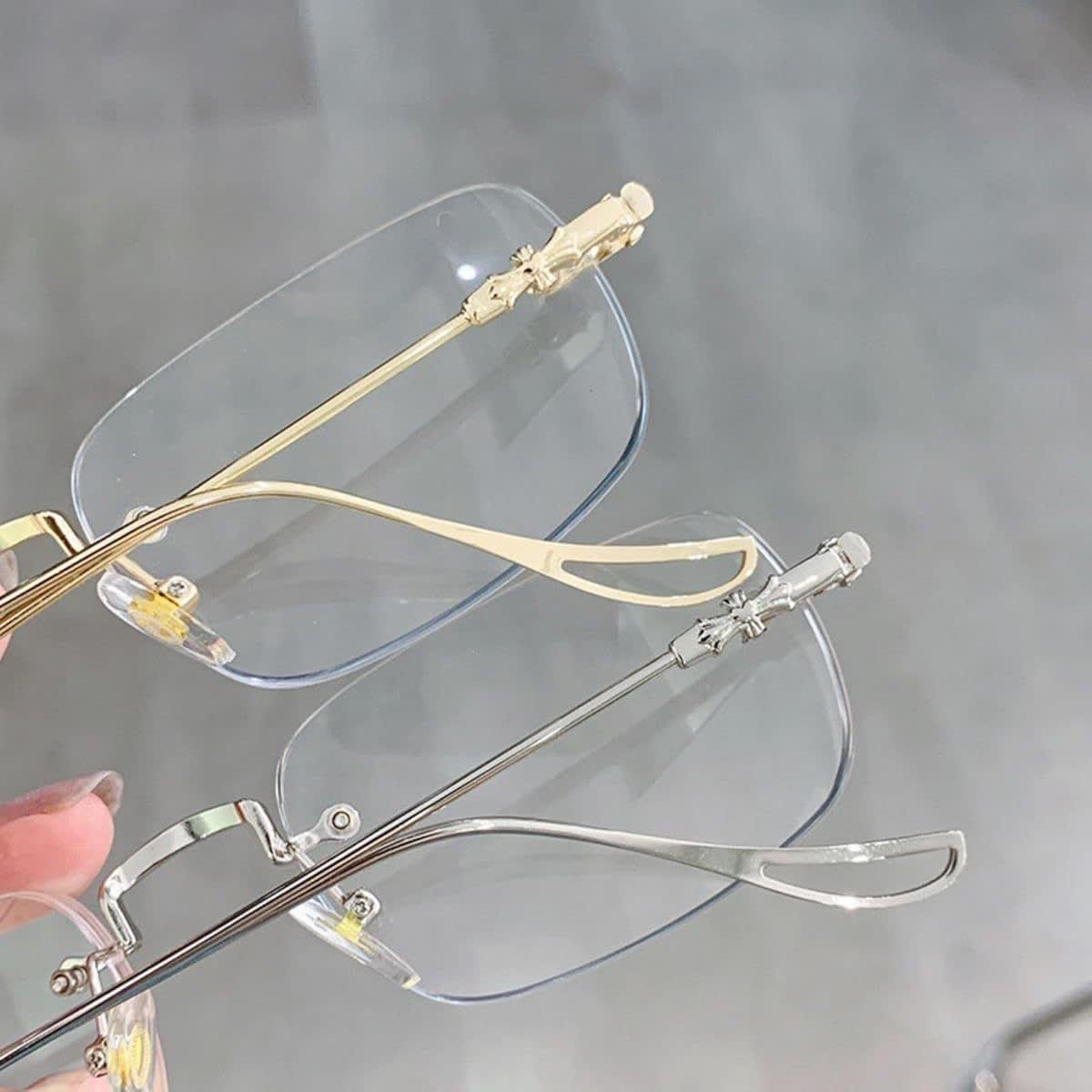 Spykay™ EG26748 Unisex Rimless Metal Frame Simple Anti-blue Light Glasses - image 9