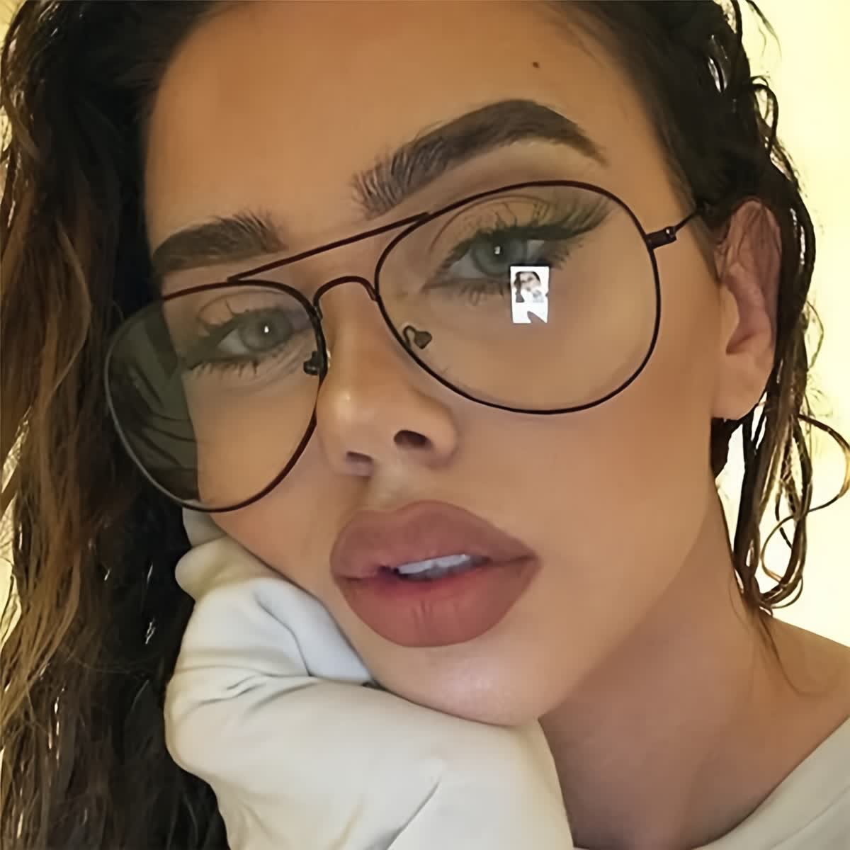 Spykay™ EG26827 Hipster Metal Retro Anti-blue Light Aviator Glasses - Black - image 12