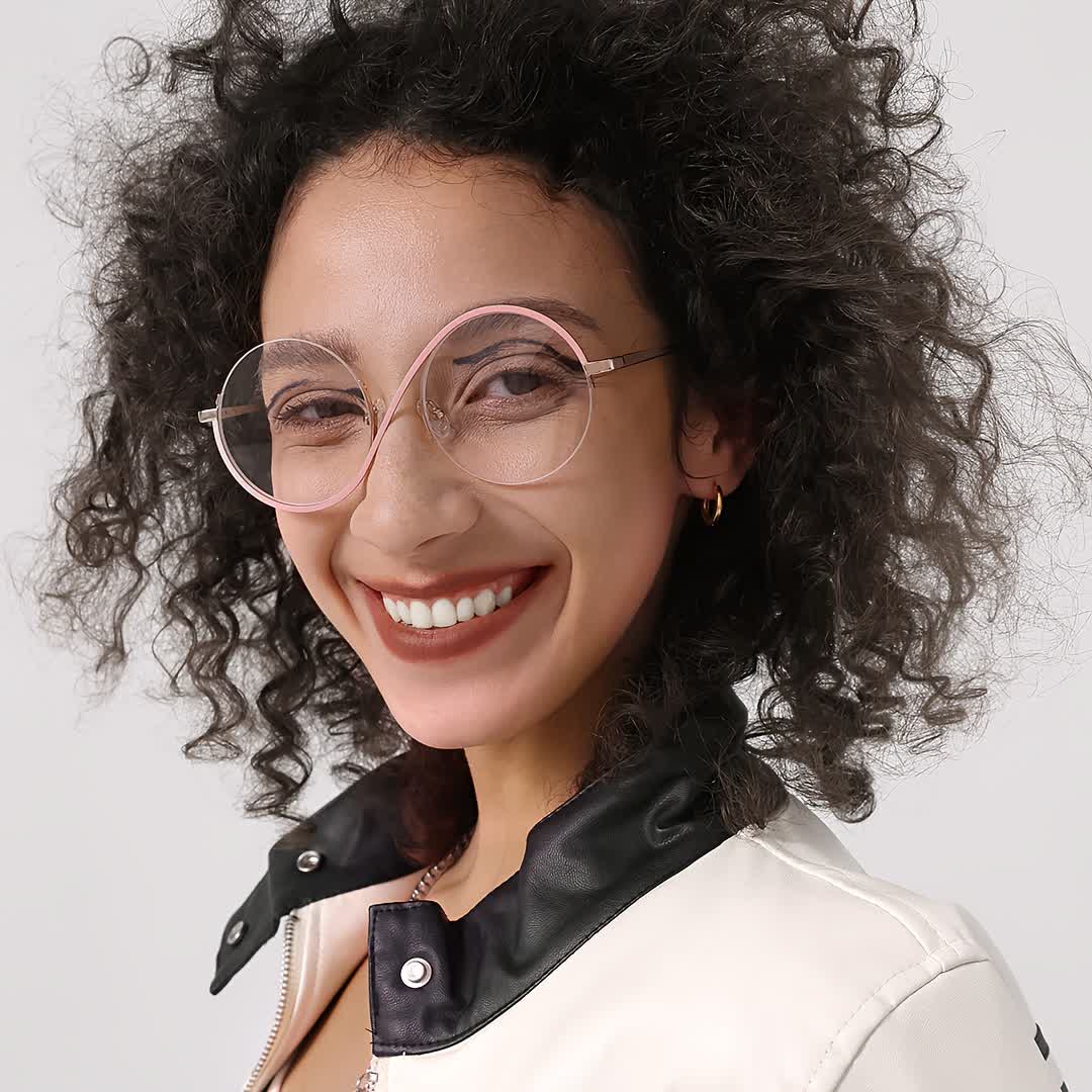 Spykay™ EG26662 "S" Design Metal Semi-Rimless Round Frame Unique Retro-Vintage Glasses - image 23