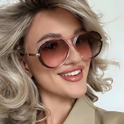 Spykay™ SG60737 Double Bridges Tortoiseshell Oval Frame Sunglasses - Pink - image 13