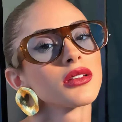 Spykay™ SG60671 Oval Frame Wide Temples Vintage Aviator Sunglasses - image 5