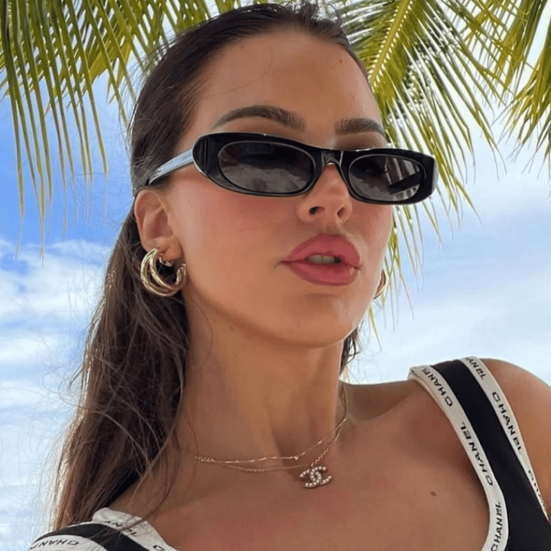 Spykay™ SG60699 Small Oval Frames Cat-Eye Sunglasses - Black/Grey - image 1