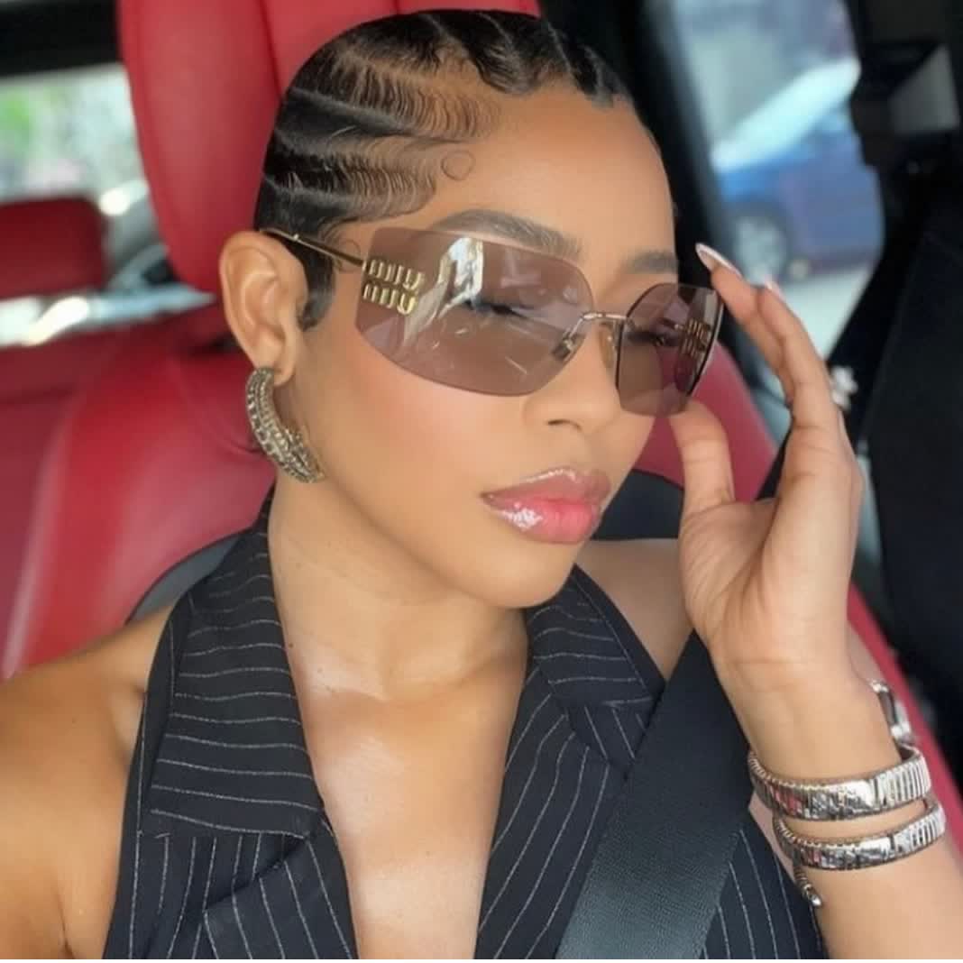 Spykay™ SG60676 Y2K Rectangle Frame Rimless Sunglasses - Grey - image 9