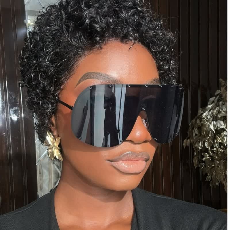 Spykay™ SG60757 Unisex Hipster One-piece Polarized Aviator Sunglasses - Black - image 14