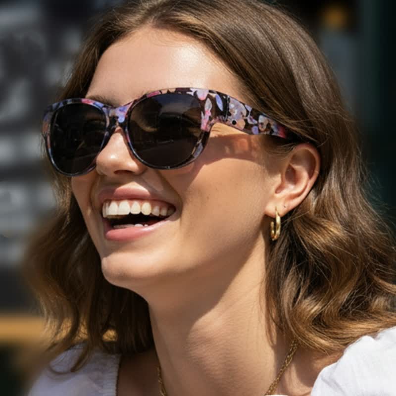 Spykay™ SG60958 Fit Over Glasses Floral Frame Polarized Sunglasses for Driving - image 3