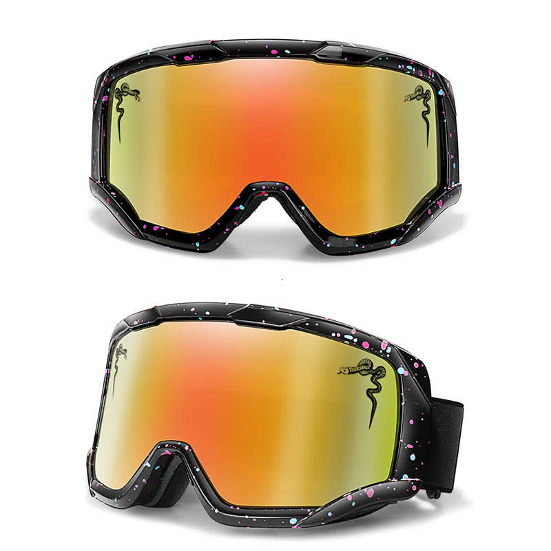 Spykay™ SG61043 Unisex Snake Printed Anti-Fog Color Ski Goggles for Outdoor Activities - Black/Red - image 4