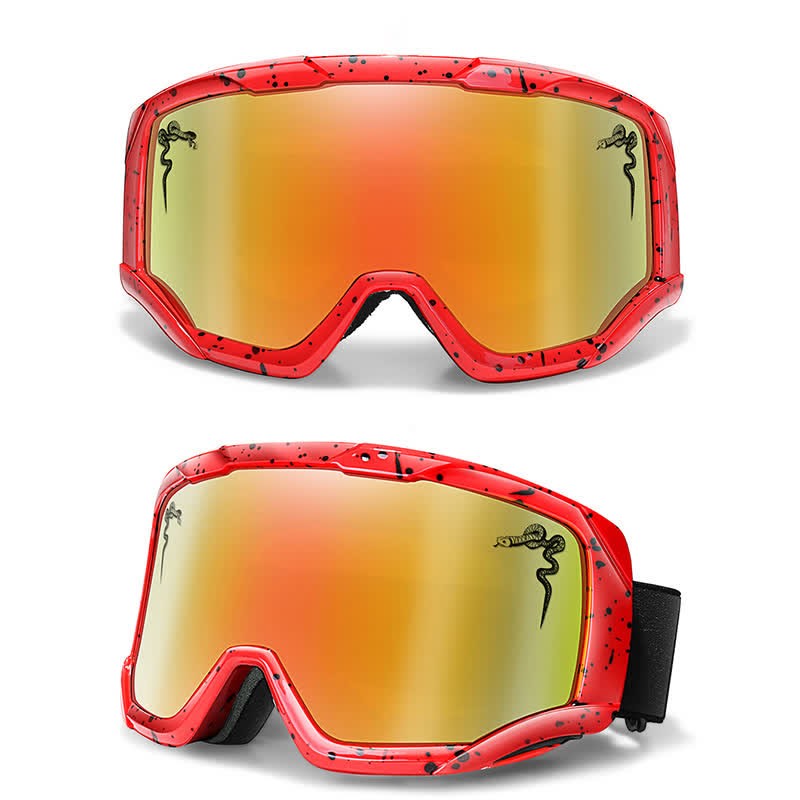 Spykay™ SG61043 Unisex Snake Printed Anti-Fog Color Ski Goggles for Outdoor Activities - Red - image 6