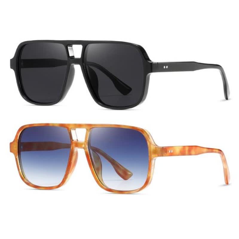 Spykay™ SG60730 Double Bridges Square Frame Vintage Sunglasses - image 1