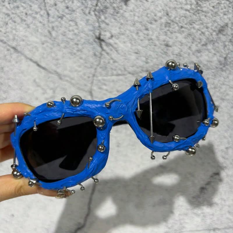 Spykay™ SG60924 CyberPunk Style Irregular Shaped Rivet Decor Sunglasses for Party - image 19