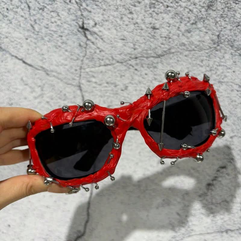 Spykay™ SG60924 CyberPunk Style Irregular Shaped Rivet Decor Sunglasses for Party - image 15