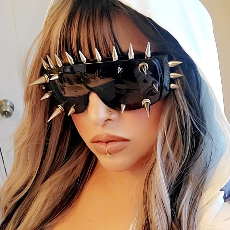 Spykay™ SG60834 Rivet Decor Y2K Cyberpunk Hipster Sunglasses - Grey B - image 1