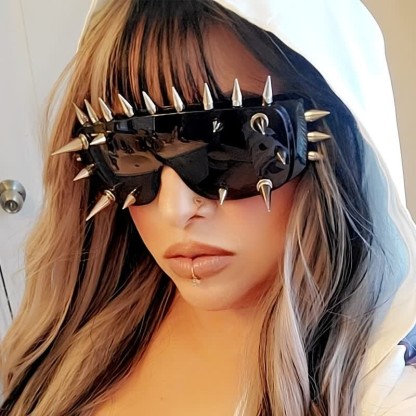 Spykay™ SG60834 Rivet Decor Y2K Cyberpunk Hipster Sunglasses - Grey B - image 1