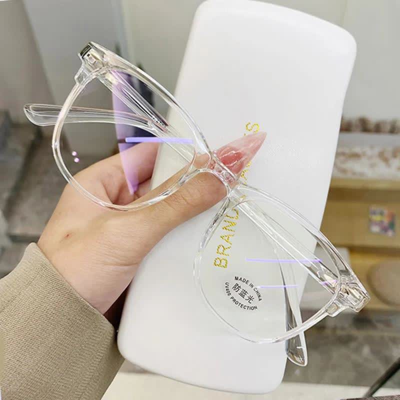 Spykay™ EG26666 Unisex Anti-blue Light Transparent Square Frames Simple Eyeglasses - White - image 4