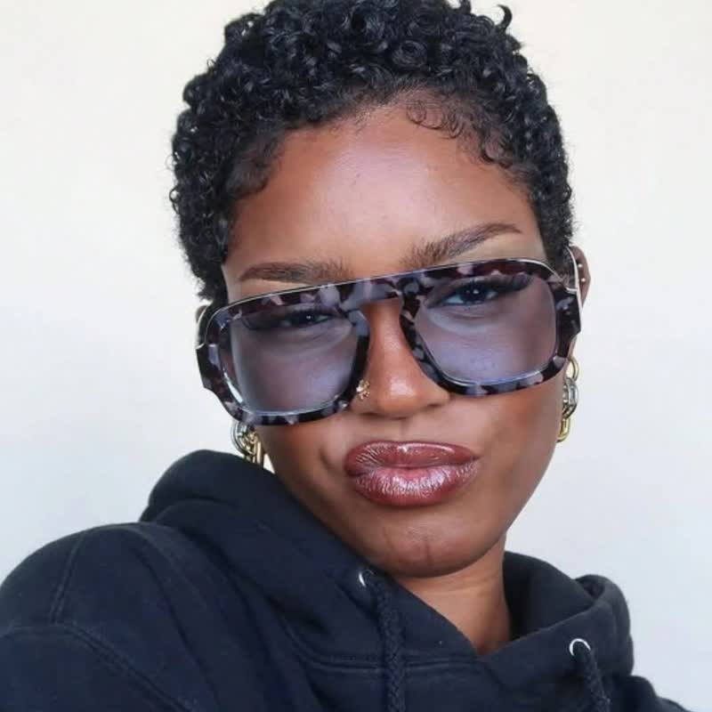 Spykay™ SG60722 Square Frame Leopard Print Cycling Aviator Sunglasses - Grey Leopard Print - image 14