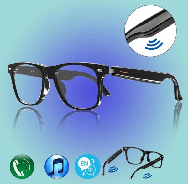 Spykay™ EG26744 Black Anti-Blue Light,Bluetooth Compatible,Multifunctional Wireless Smart Glasses For Listening To Music & Calling - Black - image 1