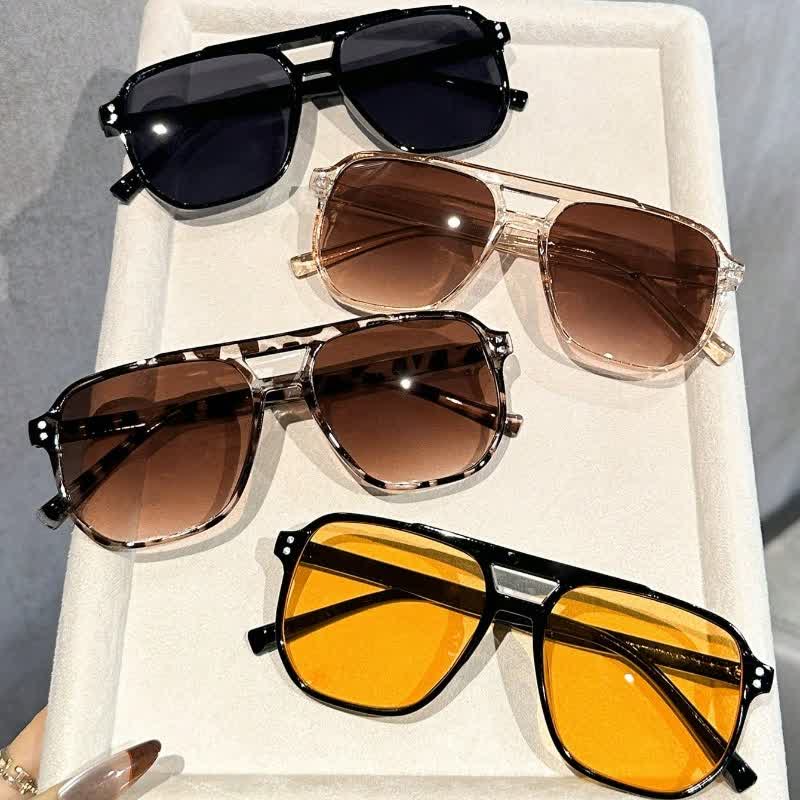 Spykay™ SG60735 Vintage Double Bridges Tinted Aviator Sunglasses - image 1