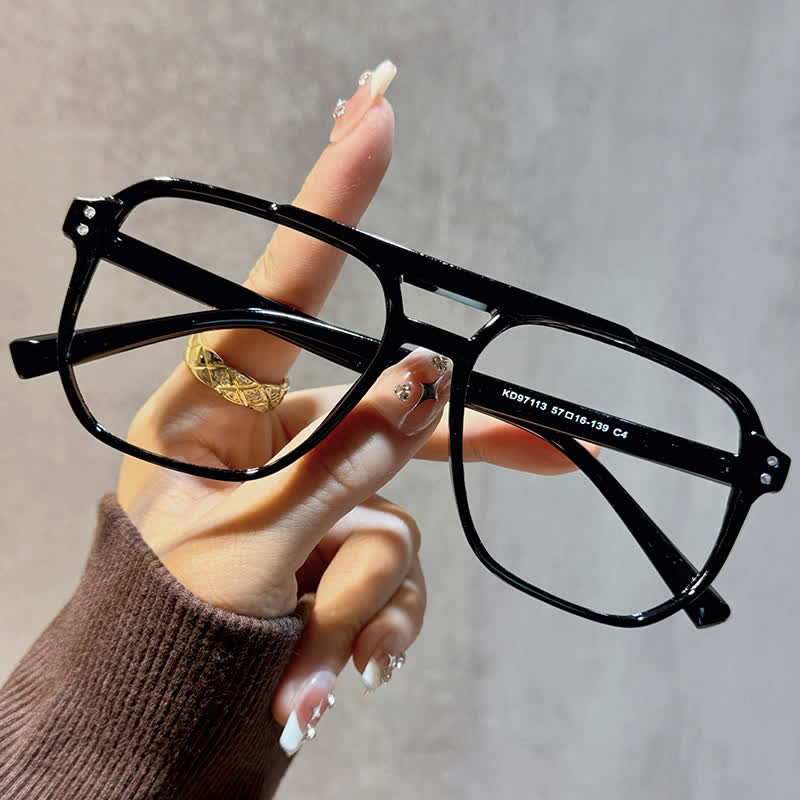 Spykay™ EG26676 Double Bridges Square Frames Anti-blue Light Eyeglasses - image 1