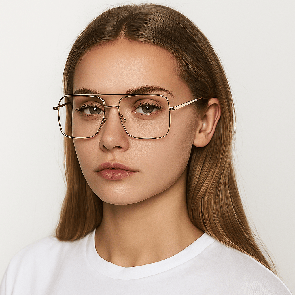 Spykay™ EG26775 Retro Classic Square Frame Double Bridges Glasses - image 1