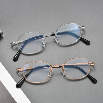 Spykay™ EG26933 Titanium Oval Frame Retro Anti-blue Light Glasses - image 1