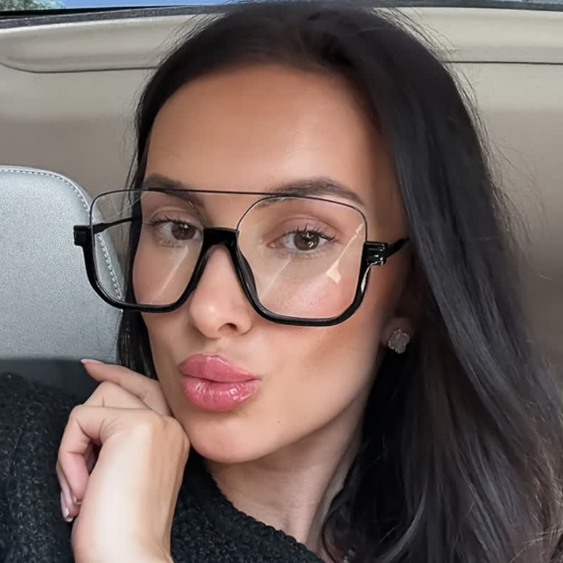 Spykay™ EG60688 Black Unisex Double Bridges Square Frame Semi-Rimless Eyeglasses - image 3