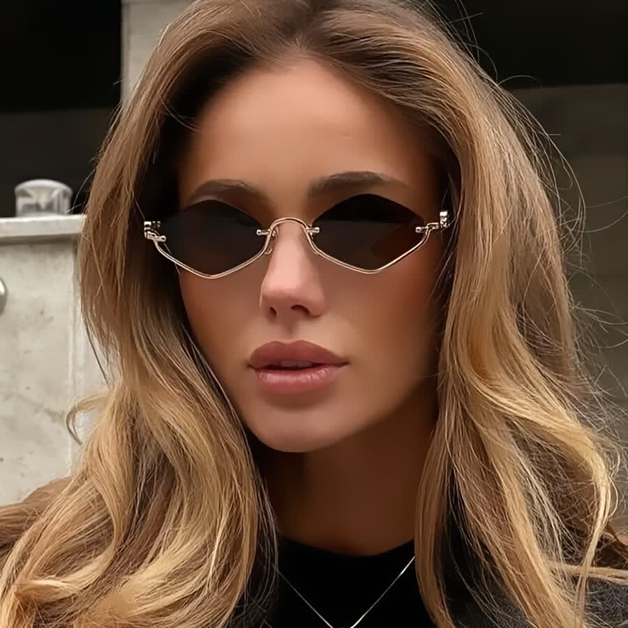 Spykay™ SG60868 Semi-Rimless Rhombus Small Frame Sunglasses - image 8
