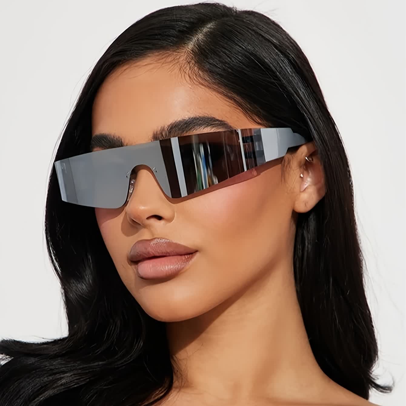 Spykay™ SG1026 Frameless Sunglasses Futuristic Women's Punk Sports Sunglasses Rimless Fashion Sunglasses - Black - image 11