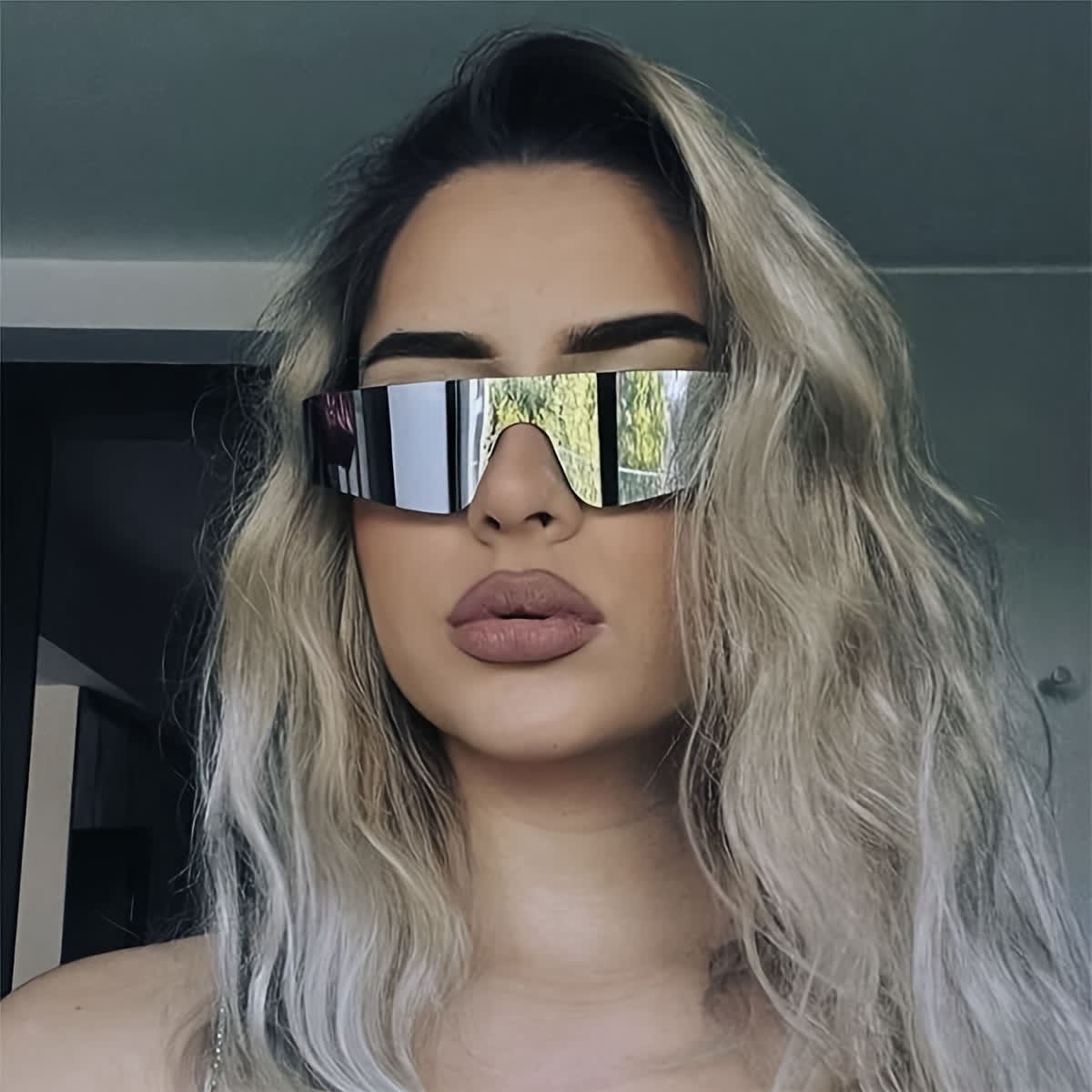 Spykay™ SG1026 Frameless Sunglasses Futuristic Women's Punk Sports Sunglasses Rimless Fashion Sunglasses - Silver - image 4
