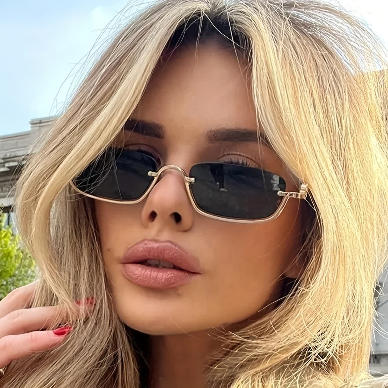 Spykay™ SG60874 Trendy Semi-Rimless Rectangle Frame Sunglasses - image 5