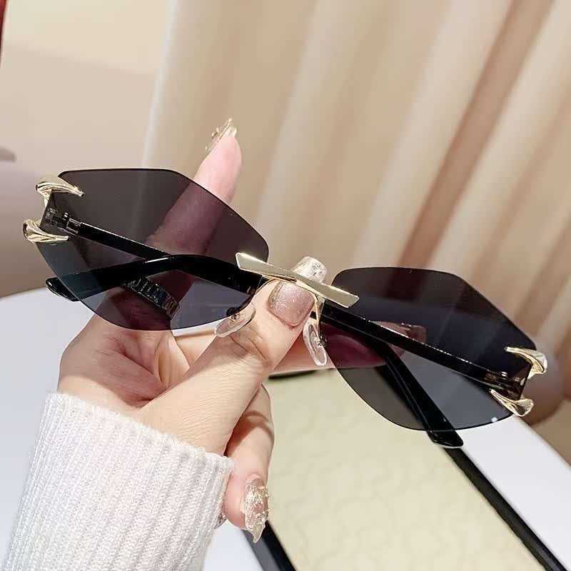 Spykay™ SG60856 Claw Temples Geometric Rimless Hipster Sunglasses - Grey - image 10