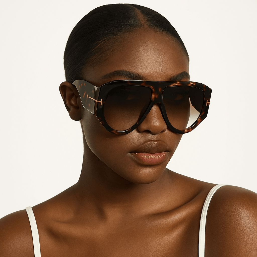 Spykay™ SG60664 'T' Design Toad Frame Aviator Sunglasses - Leopard Print/Brown - image 14