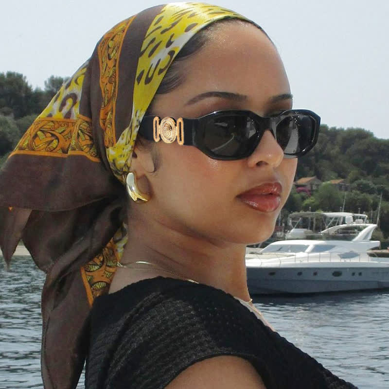 Spykay™ SG60708 Geometric Frames Thickened Temples Sunglasses - Black - image 1